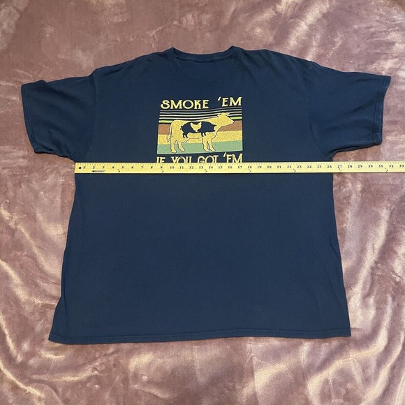 Smoke 'Em if you Got 'Em Short Sleeve T Shirt Mens 3XL Blue‎ - Picture 4 of 6
